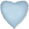 Шар (32''/81 см) Сердце, Голубой, Макарунс, 1 шт.