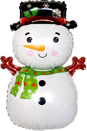 Шар (39''/99 см) Фигура, Снеговик в шляпе, 1 шт.