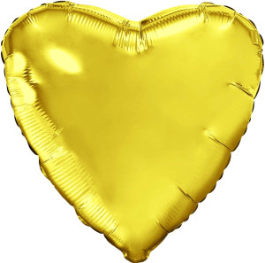 Шар (30''/76 см) Сердце, Золото, 1 шт. в уп.
