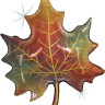 Шар (35''/89 см) Фигура, Осенний лист, Голография, 1 шт.