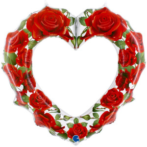 Шар (42''/107 см) Сердце, Ореол роз, 1 шт.