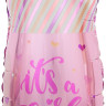 Шар (33''/84 см) Фигура, Бутылочка для малышки (сердечки), Розовый, 1 шт.