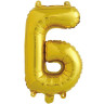 Шар с клапаном (16''/41 см) Мини-буква, Б, Золото, 1 шт. в упак.