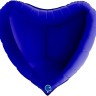 Шар (36''/91 см) Сердце, Темно-синий, 1 шт.
