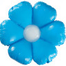 Шар (30''/76 см) Цветок, Ромашка, Голубой, 1 шт.