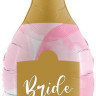 Шар (36''/91 см) Фигура, Бутылка, Свадебное Шампанское, Розовый, 1 шт.