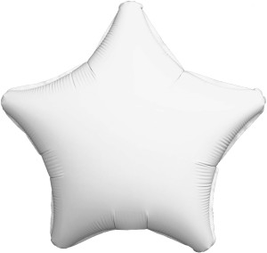 Шар (30''/76 см) Звезда, Белый, 1 шт. в уп.