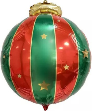 Шар (28''/71 см) Фигура, Новогодний шар, Красный/Зеленый, 1 шт.