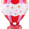 Шар (34''/86 см) Фигура, Воздушный шар, Цветы с любовью, Красный, 1 шт.