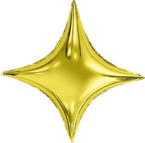 Шар (37''/94 см) Звезда, 4х-конечная, Сириус, Золото, 1 шт. в уп.