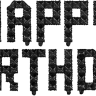 Набор шаров-букв (16''/41 см) Мини-Надпись "Happy Birthday", Пиксели, Черный, 1 шт. в уп.