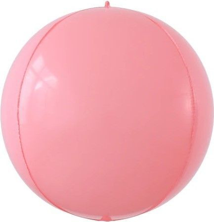 Шар 3D (24''/61 см) Сфера, Макарунс, Розовый, 1 шт.