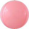 Шар 3D (24''/61 см) Сфера, Макарунс, Розовый, 1 шт.