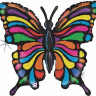 Шар (33''/84 см) Фигура, Яркая бабочка, Голография, 1 шт.