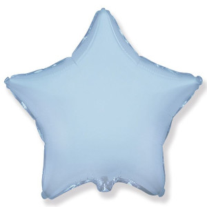 И 18 Звезда Светло-голубой/ Star blue baby/ 1 шт /, Фольгированный шар