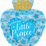 Шар (24''/61 см) Сердце, С Днем Рождения, Маленький Принц, Голубой, 1 шт.