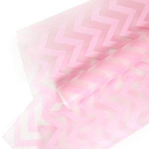 Упаковочная матовая пленка (0,6*9,2 м) Зигзаг, Розовый, 1 шт.