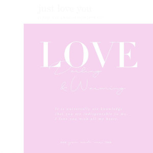 Упаковочная пленка (0,58*0,58 м) LOVE, Прозрачный/Розовый, 20 шт.