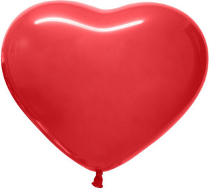 Шар (12''/30 см) Сердце Красный, Пастель / Red