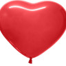 Шар (12''/30 см) Сердце Красный, Пастель / Red