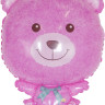 Шар (25''/64 см) Фигура, Плюшевый медвежонок, Розовый, 1 шт.