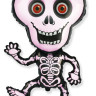 Шар (40''/102 см) Фигура, Танцующий скелет, Розовый, 1 шт.