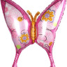Шар (38''/97 см) Фигура, Тропическая бабочка, Розовый, 1 шт.