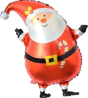 Шар (29''/74 см) Фигура, Дед Мороз в красном колпачке, 1 шт.