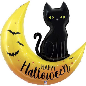 Шар (41''/104 см) Фигура, Черная кошка на Хэллоуин, 1 шт.