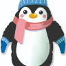 Шар (39''/99 см) Фигура, Пингвин в шапочке, 1 шт.