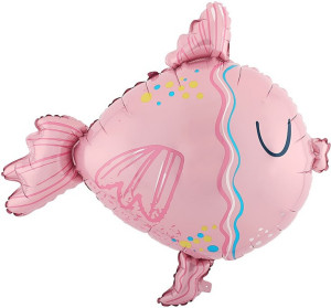 Шар (30''/76 см) Фигура, Тропическая рыбка, Розовый, 1 шт.