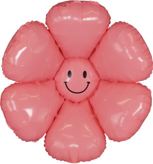 Шар (28''/71 см) Цветок, Ромашка Улыбка (надув воздухом), Розовый, 1 шт.