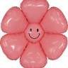 Шар (28''/71 см) Цветок, Ромашка Улыбка (надув воздухом), Розовый, 1 шт.