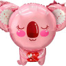 Шар (29''/74 см) Фигура, Коала с сердечком, Розовый, 1 шт.