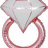 Шар (33''/84 см) Фигура, Кольцо с бриллиантом, Розовое Золото, 1 шт.