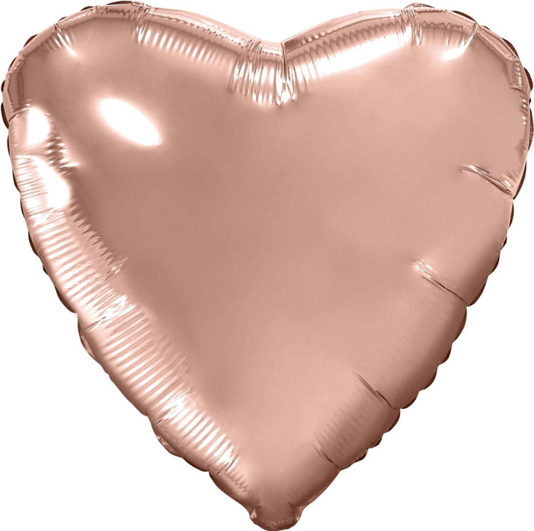 Шар (19''/48 см) Сердце, Розовое Золото, 1 шт.