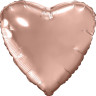 Шар (19''/48 см) Сердце, Розовое Золото, 1 шт.