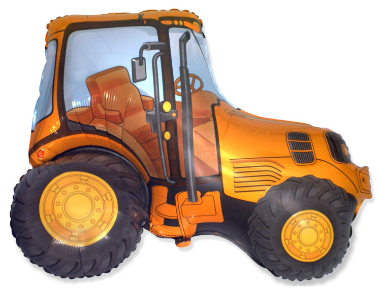 Шар (37''/94 см) Фигура, Трактор, Оранжевый, 1 шт.