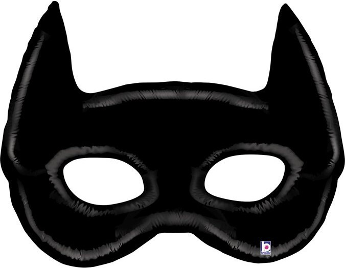 Шар (45''/114 см) Фигура, Маска Бэтмен, Черный, 1 шт.