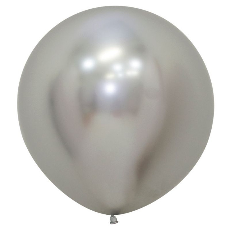 Шар (24''/61 см) Рефлекс Серебро, (Зеркальные шары) / Reflex Silver