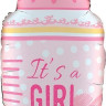 Шар (29''/74 см) Фигура, Бутылочка для малышки девочки, Розовый, 1 шт.