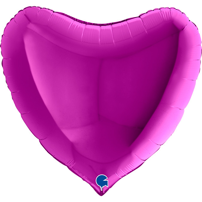 Шар (36''/91 см) Сердце, Пурпурный, 1 шт.