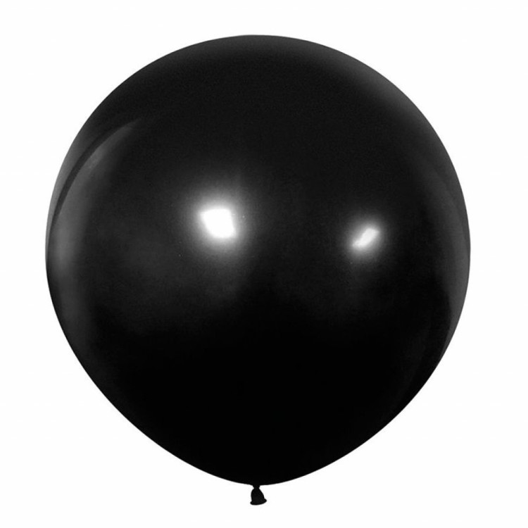 V Пастель 24 Черный / Black / 1 шт. /, Латексный шар (Вьетнам)