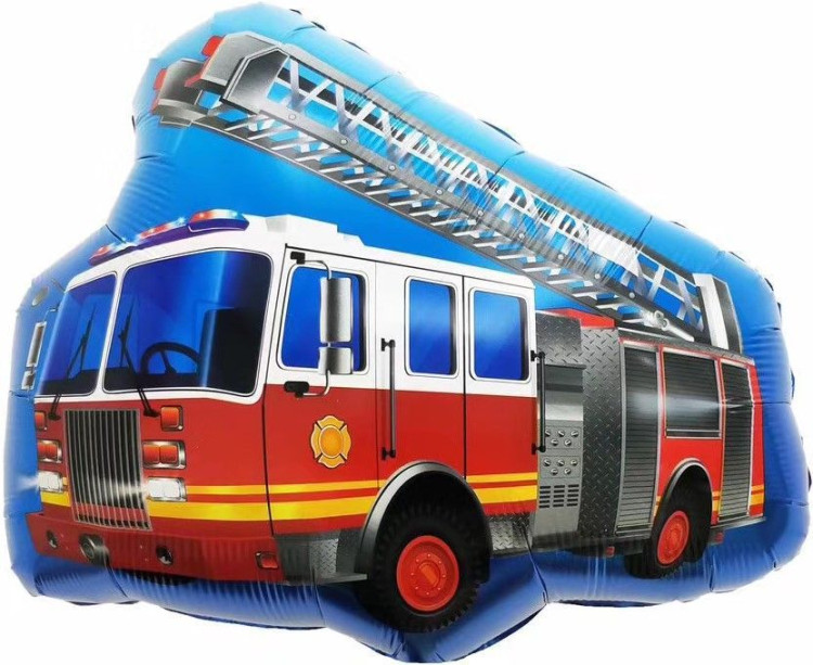 Шар (27''/69 см) Фигура, Пожарная машина с лестницей, 1 шт.