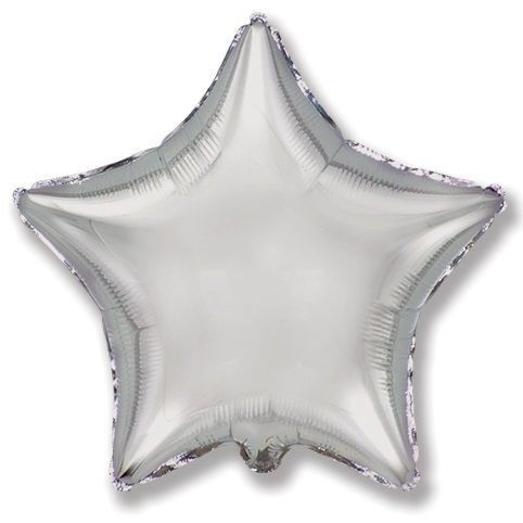 И 4 Звезда Серебро / Star Silver / 1 шт /, Фольгированный шар