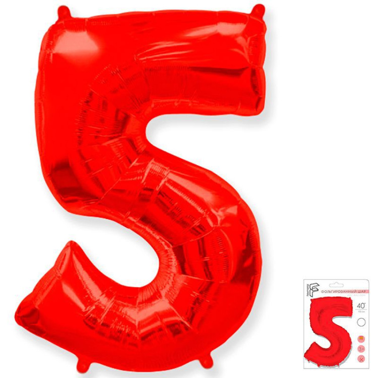 Цифра "5" Красный в упаковке / Five