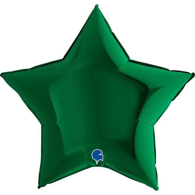 Шар (36''/91 см) Звезда, Темно-зеленый, 1 шт.