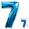 И 40 Цифра "7" синий в упаковке / Seven / 1 шт /, Фольгированный шар (Испания)