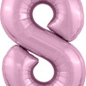 Аг 40 Цифра "8" Фламинго Slim в упаковке / 1 шт /, Фольгированный шар (РОССИЯ)