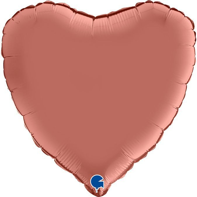 Шар (18''/46 см) Сердце, Розовое Золото, Сатин, 1 шт.